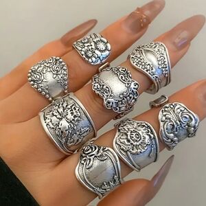 8 Pcs Spoon Rings